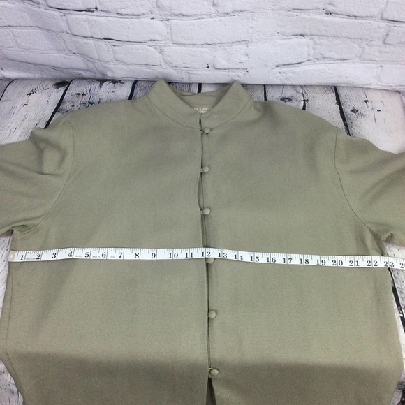 Annie Alexander Silk Work Clothes Mock Collar Long Sleeve Button Down Shirt L - Picture 8 of 14